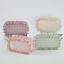 RTS No MOQ Cosmetic Bag Make Up Bag Colorful Gingham Pouch New Product Jewellery Ruffles Bag