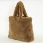 Custom Brown Winter Luxury Fashion Faux Rabbit Hobo Shoulder Bag Women Handbags Ladies Hand Bags