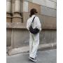 Custom Half Moon bag Brown Crocodile Vegan Leather Shoulder bags Handbag