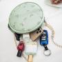 New Fashion Women's Bags Soft PU Leather Messenger Bag with Chain Embroidered Small round Mobile Phone Shoulder Bags