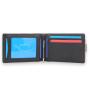 rfid blocking genuine leather carbon fiber wallet with strap men's thin bifold wallet with metal money clip