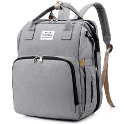KBW369 New Fashion Mummy Bag Folding Cot Mother and Baby Backpack Large Capacity Handheld Bottle Nappy Shoulder Mother Bag