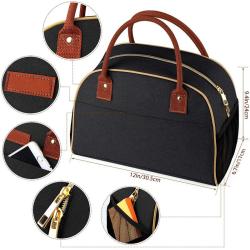 Multi-functional Insulated Lunch Tote Bags with Double Zippers Reusable Thermal Cooler Lunch Bag Box