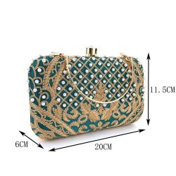 Custom sac tendance 2024 New Handmade Beaded Banquet Bag Crossbody Chain Clutch Retro Embroidery Evening Handbag For Ladies