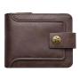 ZWY016 Vintage Folding Men Short Wallet New Horizontal Zipper PU Portable Card Holder Waterproof Business Compact Money Clip