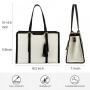 LOVEVOOK Large high quality PU leather Canvas Laptop Tote bag School shopping Casual handbag Shoulder Crossbody Bags for Women