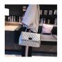 2023 new solid color high-grade women's bag Lingge lock chain small square Bag Fashion Pu Single Shoulder Messenger Bag
