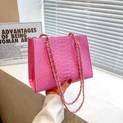 Candy Color Designer Women Bags 2023 New Crocodile Pattern Wholesale Women Handbags Casual Square Chain China Supplier Bag