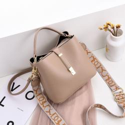 Bucket Type Shoulder Crossbody Bag Pu Leather Women Handbags Ladies Bags Pure Color Fashion Women Bags JY220909