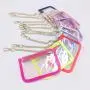 PVC Transparent Wallet Small Clear Card Holder Jelly Color Cute Clear Mini Wallet Coin Purses Boys Girl PVC Wallet Keychain