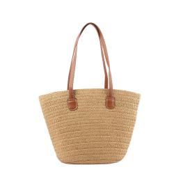 Wholesale Simple fashion straw bag large capacity tote bags summer vacation handbag Holiday beach bag