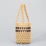 New Wooden Bead Woven Niche Bags Women Handbags Purse Ladies Casual Shoulder Small Handbags Bucket Clutch Bag