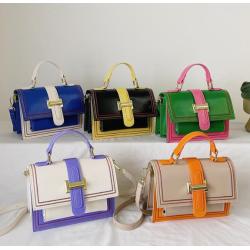 Fashionable Vintage Tote Bag Contrast Color Shoulder Crossbody Bag Pu Leather Ladies Handbags Women Bag JY220845