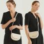 2024 Trendy Solid Colors Leather Half Moon Ladies Saddle Bag Crossbody Bag Custom Metal Logo Factory Direct Women Messenger Bags