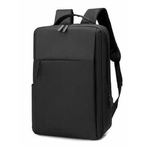 HR087 USB Charging Laptop Backpack Solid Color Polyester Business Shoulder Bag Waterproof Lightweight Comfort Simple Handbag
