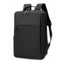 HR087 USB Charging Laptop Backpack Solid Color Polyester Business Shoulder Bag Waterproof Lightweight Comfort Simple Handbag
