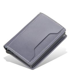OEW011 RFID Blocking Leather Business Card Wallet Case PU Business Card Holder Pop Up Aluminum Card Case Men's Coin Purse