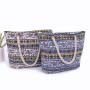 Gelory Elephant Pattern Large Capacity Zipper Beach Bag Women One Shoulder Tote Shopping Bag