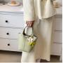 Customized new version bucket women's bag all-match one-shoulder  bag fashion leather handbag
