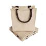 Jute Burlap Tote Bags manufacturers Soft Cotton Handles Laminated Interior Reusable Grocery Shopping Bags