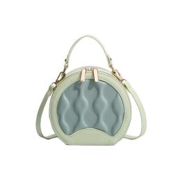 2024 Custom Embossed PU Leather Round Hand Bag For Fashion Women Ladies