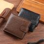 High-End Men's Cross-Border Short Wallet Multi-Function PU Leather Credit Card Bag with Waterproof Coin Purse