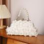 New flower bead embroidered ladies white embroidered pearl handbag banquet bridal wedding handbag evening bags