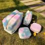 Keymay Manufacturer Custom logo Soft Fluffy Sherpa Winter Makeup Bag Teddy Travel Cosmetic Bag Teddy Pouches