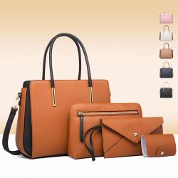 New Colored Women's Handheld One Shoulder Crossbody Mother Bag Three Piece Set