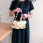 Custom party  big sequins beads chain shoulder bag  Leisure pearl beads round platinum sequins handmade beaded handbag for women