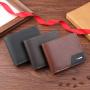 Men's New Cross-Border Short Wallet Large Capacity Leather Coin Purse with Open Closure Casual Waterproof ID Card Bag