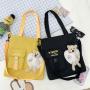 Newest Canvas Women Tote Bags Fashion On 2024 Students Large Capacity Handbags Casual Shoulder Crossbody Bags For Ladies Bolsos