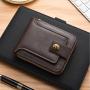 ZF220 Men Wallet Short Retro Fashion Zip Bag Multi-card Position Large Capacity Pop Card Bag Daily Carry PU Leather