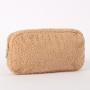 Wholesale Personalized Travel Zipper Cosmetic Bag Eco Friendly Sherpa Custom Stand Up Pouch  Women Velvet Makeup Bag