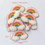 Stock Multi Colorful Cute Embroidered Sticky Applique for Clothing Smiley Face Rainbow Letters Heart Adhesive Chenille Patch