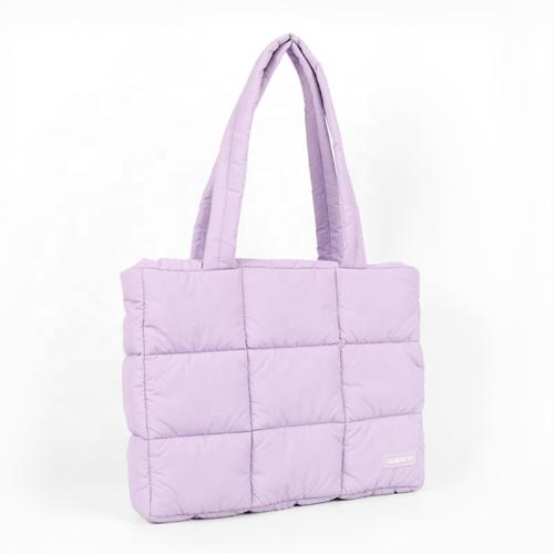CHANGRONG Custom Large Capacity Soft Padded Winter Quilted Nylon puffer tote bag