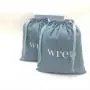 Custom Logo Printing Blue Cotton Linen Gift Packaging Dust Pouch Organic Shoe Handbag Clothes Packaging Cotton Shopping Bag
