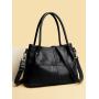 Large capacity single shoulder crossbody commuting tote bag pu leather handbag brown crossbody bags for woman