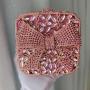 New Luxury Metal Evening Clutch Bags Bow Square Shape Rhinestones Party Purses Handbags Handmade Evening Bag Clutches For Ladies