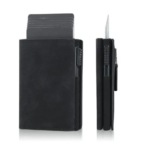 Custom Minimalist Wallet for Men Smart Slim Wallet with ID Window Money Pocket Pop Up Card Holder RFID Blocking Wallet