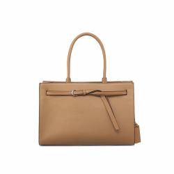 2024 Hot Selling Custom Private Luxury Brand Brown PU Leather Women Hand Bag Buckle Belt Fashion Handbag Tote Bag