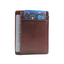 Premium italian leather card wallet with rfid atm card holder with custom embossed logo with gift box