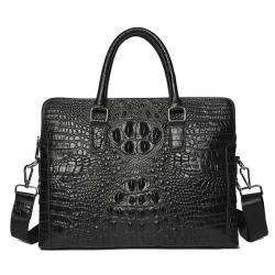 2024 Custom Crocodile Genuine Leather Laptop Hand Bag For Business Briefcase Men
