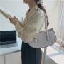 Korean fashion ladies elegant temperament handbags pure color simple PU shoulder bag irregular retro popular underarm bag