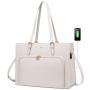 LOVEVOOK New style custom hot sale trendy designer ladies handbags large shoulder PU tote bag Briefcase bags with USB Women