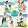 Custom Logo Size Nylon Mesh Clear Beach Mesh Tote Bag Shopping Bags Kids Sea Shell Sand Toys Organizer Bags