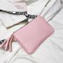 Vintage Crossbody PU Leather Bag with Tassels Mobile Phone Purse Messenger Shoulder Bag Strap Cheap Vintage Thread Pattern Style