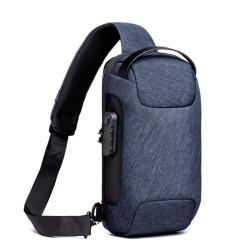 Fashion Waterproof Sports Diagonal Backpack Anti-theft Password Lock Men's Chest Bag Oxford Cloth Solid Shoulder Bag