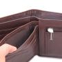 Top grain genuine leather men's two in one wallet