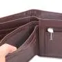 Top grain genuine leather men's two in one wallet